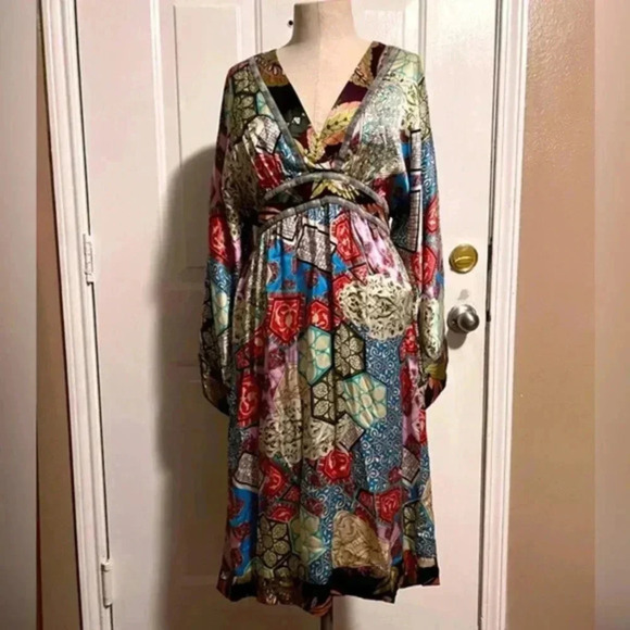 Single Dress vintage silk kimono dress size M - Picture 1 of 10